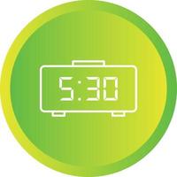 Unique Digital Clock Line Vector Icon