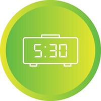 Unique Digital Clock Line Vector Icon