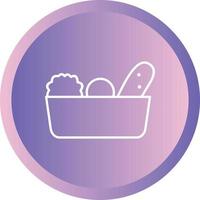 Unique Vegetable Basket Vector Line Icon