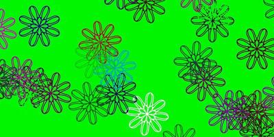 Light Multicolor vector doodle pattern with flowers.