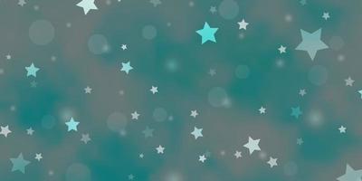 Light BLUE vector backdrop with circles, stars.