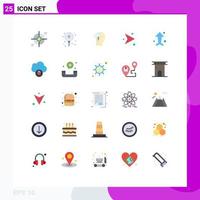 Modern Set of 25 Flat Colors and symbols such as arrow network sweets direction power Editable Vector Design Elements