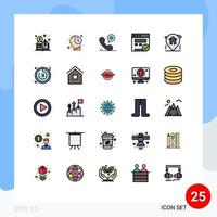 Modern Set of 25 Filled line Flat Colors and symbols such as countdown house medical home web Editable Vector Design Elements