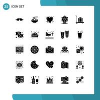 conjunto de 25 iconos de ui modernos símbolos signos para equipaje de almohada monumento chino atomium elementos de diseño vectorial editables vector