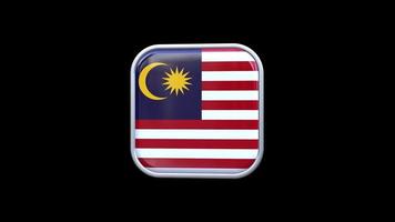 3d Malaysia Flag Square Icon Animation Transparent Background Free Video