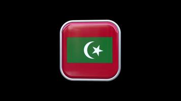 3d Maldives Flag Square Icon Animation Transparent Background Free Video