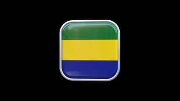 3d Gabon Flag Square Icon Animation Transparent Background Free Video