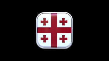 3d Georgia Flag Square Icon Animation Transparent Background Free Video