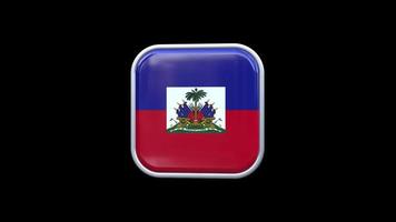 3d Haïti vlag plein icoon animatie transparant achtergrond vrij video