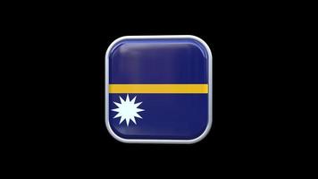 3d Nauru Flag Square Icon Animation Transparent Background Free Video