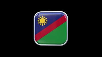 3d Namibia Flag Square Icon Animation Transparent Background Free Video