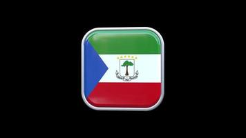 3d Equatorial Guinea Flag Square Icon Animation Transparent Background Free Video
