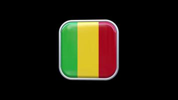 3d Mali Flag Square Icon Animation Transparent Background Free Video