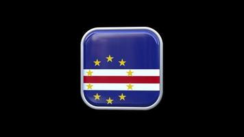 3d Cabo Verde Flag Square Icon Animation Transparent Background Free Video