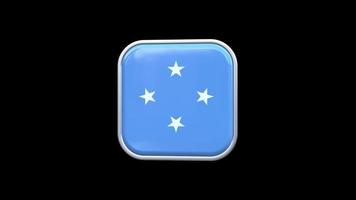 3d Micronesia Flag Square Icon Animation Transparent Background Free Video