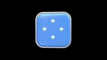 3d Micronesia Flag Square Icon Animation Transparent Background Free Video