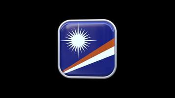 3d Marshall Islands Flag Square Icon Animation Transparent Background Free Video