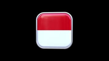 3d Indonesia Flag Square Icon Animation Transparent Background Free Video