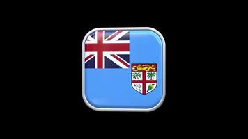 3d fiji Flag Square Icon Animation Transparent Background Free Video