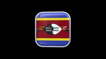 3d eswatini fmr. swasiland flagge quadrat symbol animation transparenter hintergrund kostenloses video