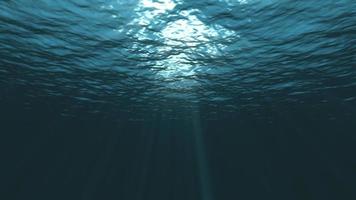 Blue Ocean underwater with Sun Shine Background Loop video