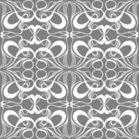 seamless graphic pattern, tile with abstract geometric white ornament on gray background, texture, design photo
