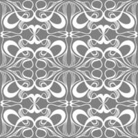 seamless graphic pattern, tile with abstract geometric white ornament on gray background, texture, design photo