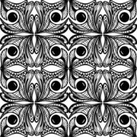 seamless graphic abstract tile pattern, black geometric ornament on white background, texture, design photo