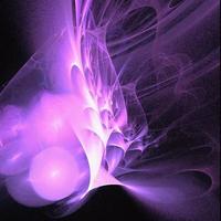 bright abstract background of glowing weaves of purple lines on a dark background, design, illustration photo