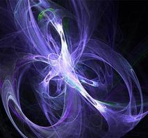 bright abstract background of glowing weaves of purple lines on a dark background, design, illustration photo