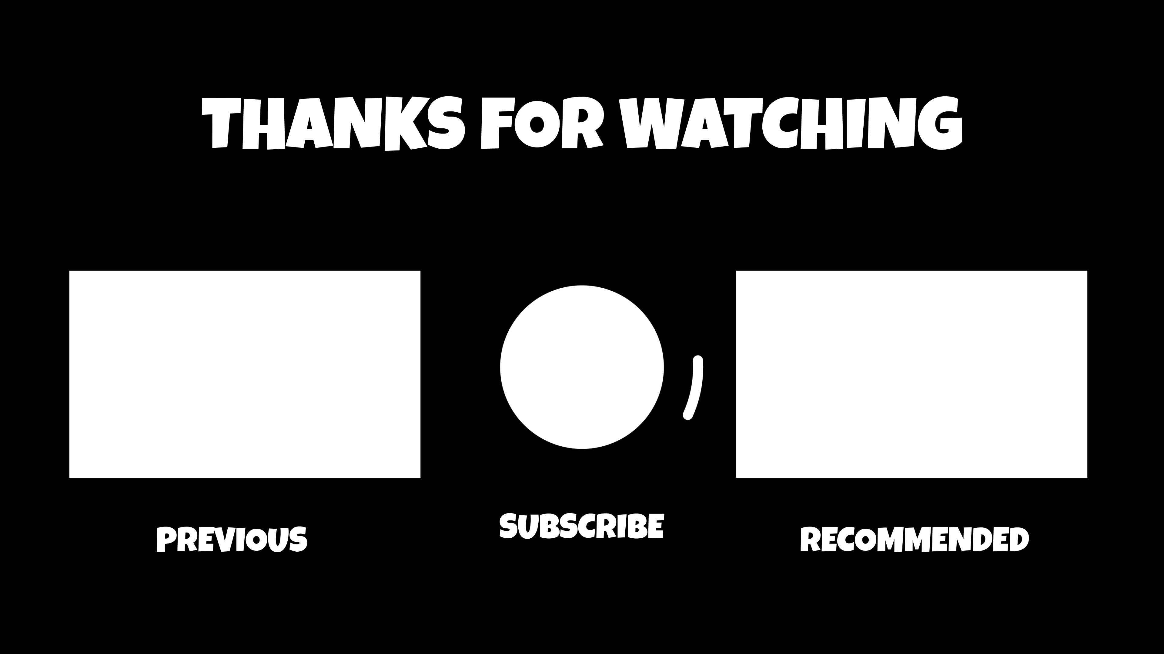 Motion Graphics End Screen with black background. Suitable for VLOG