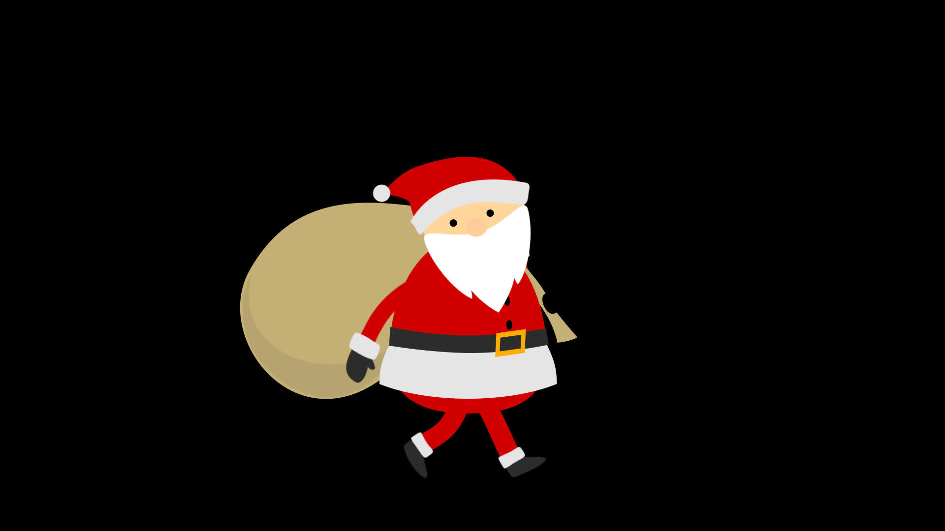 Christmas Santa Clause walk with bag Flat Animated Icon Isolated on  Transparent Background. HD Video Motion Graphic Animation 15473677 Stock  Video at Vecteezy