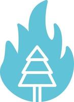 Burning Tree Vector Icon Design