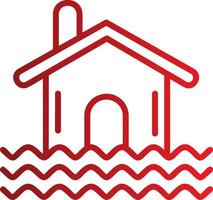 diseño de icono de vector de casa inundada