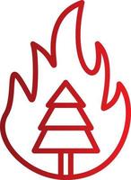 Burning Tree Vector Icon Design