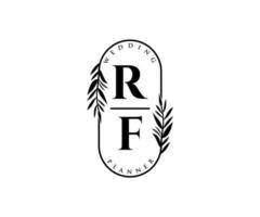 colección de logotipos de monogramas de boda con letras iniciales rf, plantillas florales y minimalistas modernas dibujadas a mano para tarjetas de invitación, guardar la fecha, identidad elegante para restaurante, boutique, café en vectores