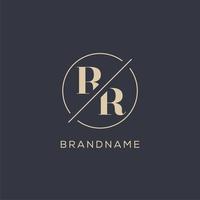 Initial letter RR logo with simple circle line, Elegant look monogram logo style vector