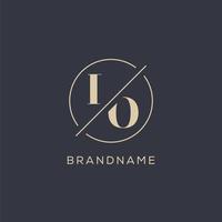 Initial letter LO logo with simple circle line, Elegant look monogram logo style vector