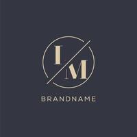 Initial letter LM logo with simple circle line, Elegant look monogram logo style vector