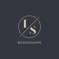 Initial letter LS logo with simple circle line, Elegant look monogram logo style vector