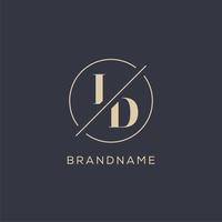 Initial letter ID logo with simple circle line, Elegant look monogram logo style vector