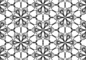 Black and white floral pattern for coloring, background, fabric pattern. photo