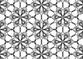 Black and white floral pattern for coloring, background, fabric pattern. photo