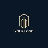 IO initial monogram logo with hexagonal shape style, real estate logo design ideas inspiration vector