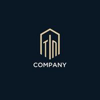 TN initial monogram logo with hexagonal shape style, real estate logo design ideas inspiration vector