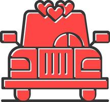 diseño de icono creativo de coche de boda vector