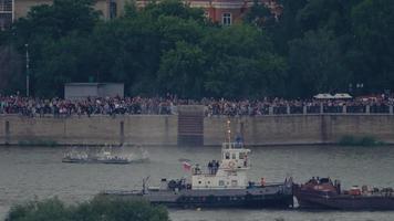 Residents of Novosibirsk waiting for a salute in honor of the city, embankment of the Ob River video