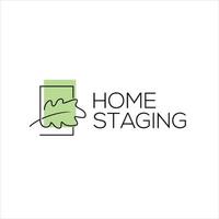 home staging logo interior de vida de madera vector