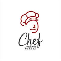 plantilla de insignia de pastelería y panadería con logotipo de chef vector