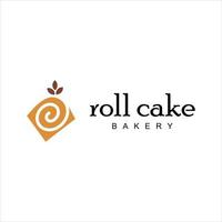 Roll Cake Logo Design Bakery vector